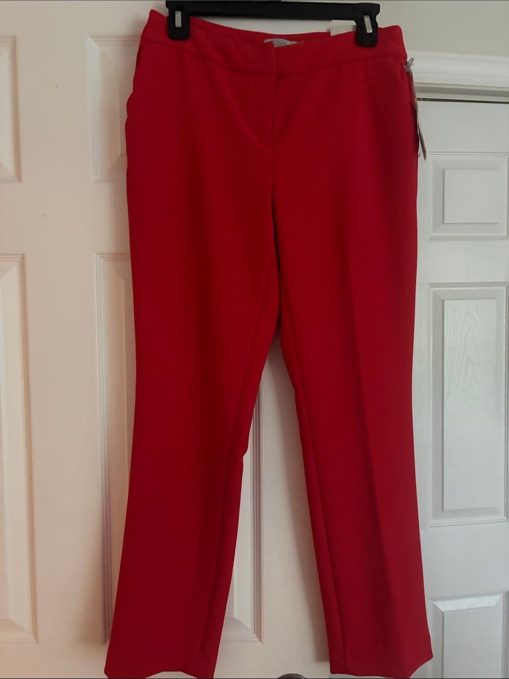 Dalia Women's Red Straight-Leg Trousers